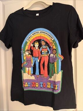 Black 'Say No To Hate' Graphic Tee -